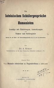 Front cover of Die lateinischen Schülergespräche der Humanisten by Aloys Bömer