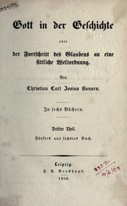Front cover of Gott in der Geschichte by Christian Karl Josias von Bunsen