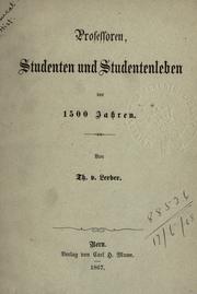 Front cover of Professoren, Studenten und Studentenleben vor 1500 Jahren by Th. von Lerber