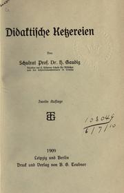 Cover of Didaktische Ketzereien by Hugo Gaudig