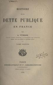 Front cover of Histoire de la dette publique en France by A. Vührer