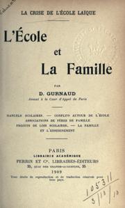 Front cover of L' école et la famille by D. Gurnaud