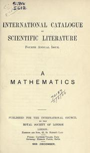 Cover of International catalogue of scientific literature, 1901-1914 by Royal Society of London