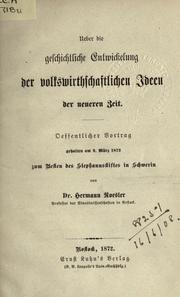 Front cover of Ueber die geschichtliche Entwickelung der volkswirthschaftlichen Ideen der neueren Zeit by Hermann Roesler
