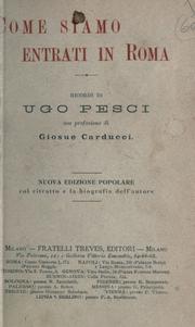 Front cover of Come siamo entrati in Roma by Ugo Pesci