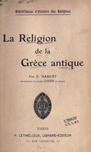 Front cover of La religion de la Grèce antique by O. Habert