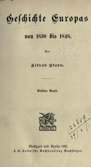 Front cover of Geschichte Europas seit den Verträgen von 1815 bis zum Frankfurter Frieden von 1871 by Alfred Stern