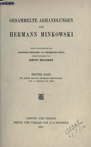 Front cover of Gesammelte Abhandlungen by Hermann Minkowski