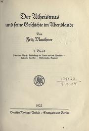 Front cover of Der Atheismus und seine Geschichte im Abendlande by Fritz Mauthner