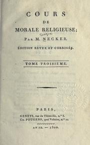 Cover of Cours de morale religieuse by Jacques Necker