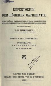 Cover of Repertorium der höheren Mathematik by Ernesto Pascal