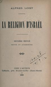 Cover of La religion d'Israël by Alfred Firmin Loisy