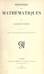Cover of Histoire des mathématiques by Jacques Boyer