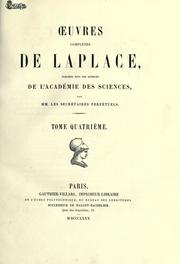 Cover of Oeuvres complètes, publiées sous les auspices de l'Academie des sciences by Pierre Simon marquis de Laplace