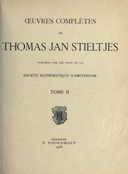 Cover of Oeuvres complètes by Thomas Jan Stieltjes