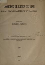 Front cover of L' origine de l'idée de Dieu by Schmidt, Wilhelm