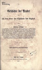 Front cover of Geschichte der Araber bis auf den Sturz des Chalifats von Bagdad by Gustav Flügel