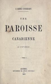Cover of Une paroisse canadienne au XVIIe siècle by H. R. Casgrain