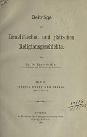 Front cover of Beiträge zur israelitischen und jüdischen Religionsgeschichte by Sellin, Ernst