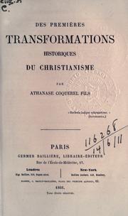 Front cover of Des premières transformations historiques du Christianisme by Athanase Coquerel