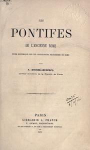 Front cover of Les pntifes de l'ancienne Rome by Auguste Bouché-Leclercq