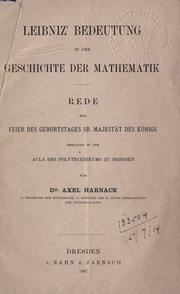Front cover of Leibniz' Bedeutung in der Geschichte der Mathematik by Harnack, Axel