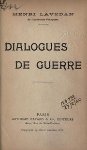 Cover of Dialogues de guerre by Henri Lavedan