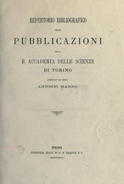 Front cover of Repertorio bibliografico delle pubblicazioni della R. Accademia del scienze di Torino by Manno, Antonio, barone