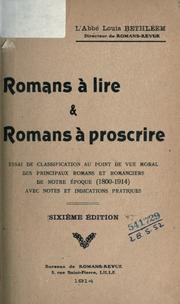 Front cover of Romans à lire et romans à proscrire by Louis Bethléem