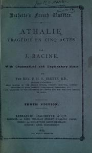 Cover of Athalie by Jean Racine