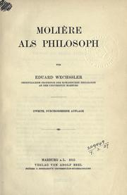 Cover of Molière als Philosoph by Wechssler, Eduard