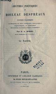 Cover of Lutrin by Boileau