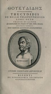 Cover of De bello Peloponnesiaco libri octo by Thucydides