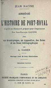 Front cover of Abrégé de l'histoire de Port-Royal by Jean Racine