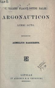 Cover of Argonauticon libri octo by Gaius Valerius Flaccus