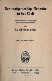 Front cover of Der mathematische Gedanke in der Welt by Christian Beyel