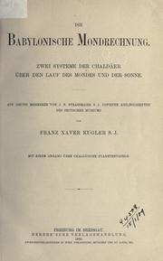 Cover of Die babylonische Mondrechnung by Franz Xaver Kugler