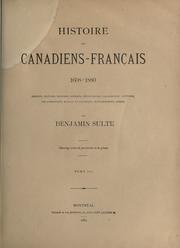 Front cover of Histoire des canadiens-français, 1608-1880 by Benjamin Sulte