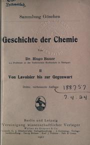 Front cover of Geschichte der Chemie by Bauer, Karl Hugo