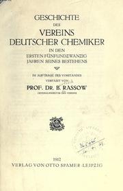 Front cover of Geschichte des Vereins Deutscher Chemiker in den ersten fünfundzwanzig Jahren seines Bestehens by Berthold Leopold Peter Rassow