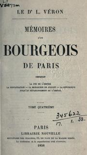Cover of Mémoires d'un bourgeois de Paris by Louis Désiré Véron