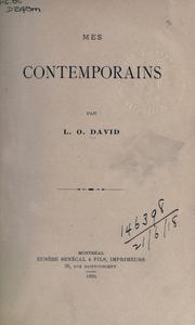 Front cover of Mes contemporains by L.-O David