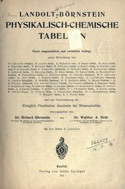 Cover of Physikalisch-chemische Tabellen, unter Mitwirkung von Th. Albrecht [et al.] und mit Unterstutzung der Koniglich Preussischen Akademie der Wissenschaften by H. Landolt