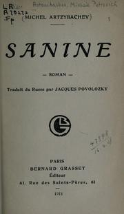 Cover of Sanine by M. Art͡sybashev