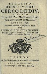 Front cover of Sucesso do segūdo cerco de Diu by Jerónimo Corte Real