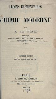 Cover of Leçons élémentaires de chimie moderne by Charles Adolphe Wurtz