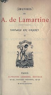 Front cover of Voyage en Orient by Alphonse de Lamartine