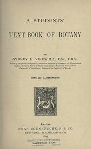 Front cover of A student's text-book of botany by Sydney Howard Vines