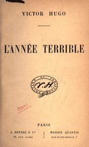 Front cover of L' Année terrible by Victor Hugo
