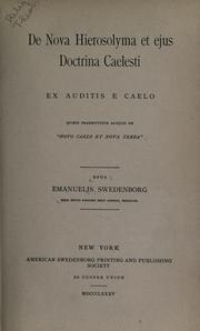 Cover of De Nova Hierosolyma by Emanuel Swedenborg